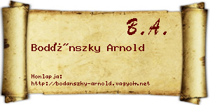 Bodánszky Arnold névjegykártya